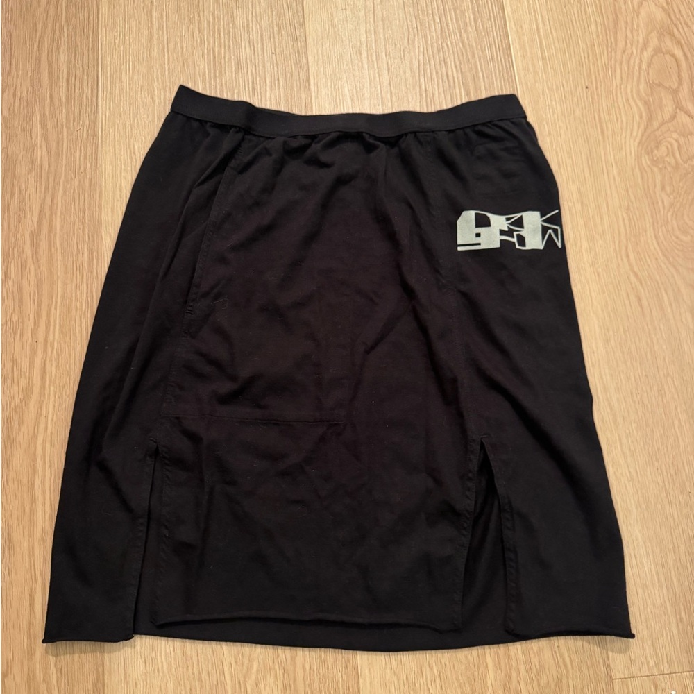 Rick Owens Black Mini Skirt with Logo dark shadow